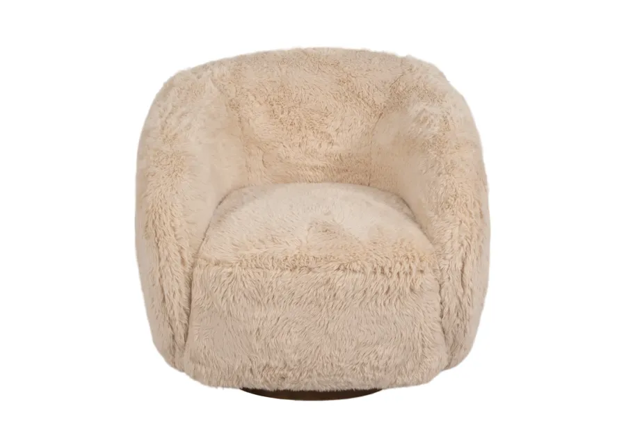 Roundback Swivel Chair, Sand