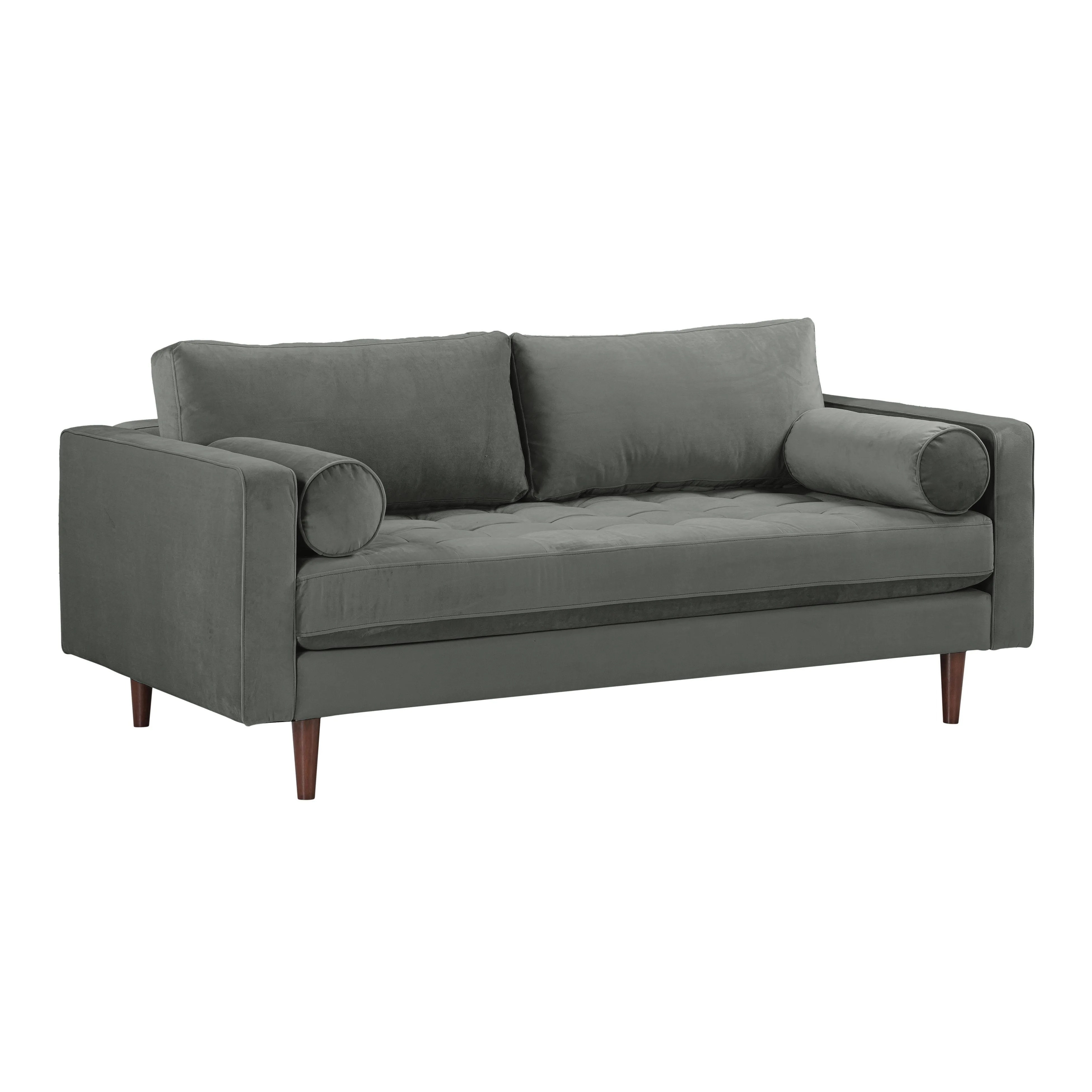 Cave Ash Gray Velvet Loveseat