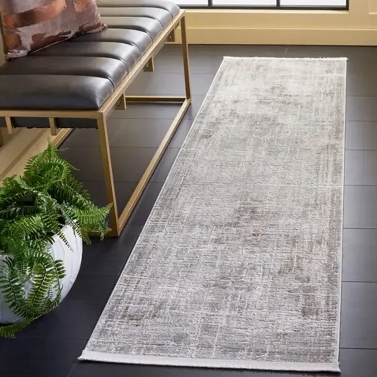 PLATINUM 550 Grey 2'-2' X 8' Runner Rug