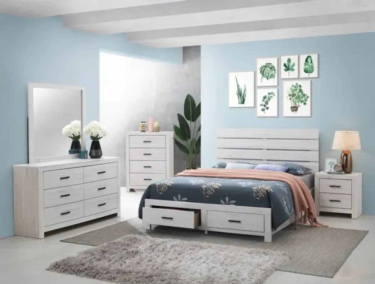 Brantford 5-piece Queen Storage Bedroom Set Coastal White