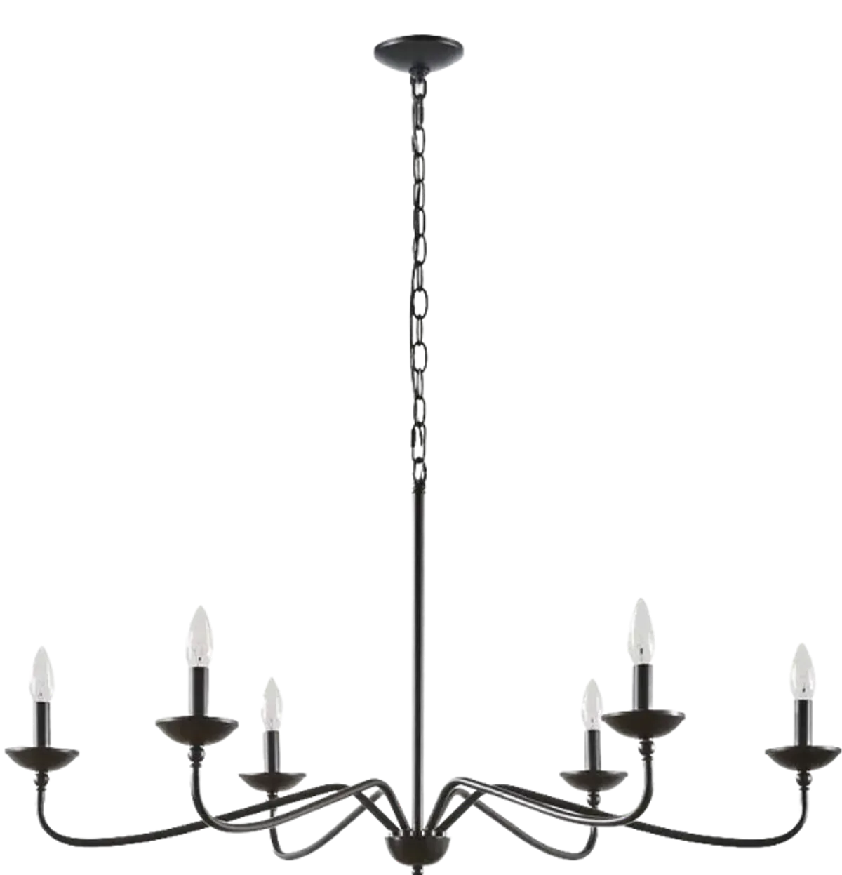 Hampton Hill Brighton Matte Black 6-Light Farmhouse Metal Chandelier