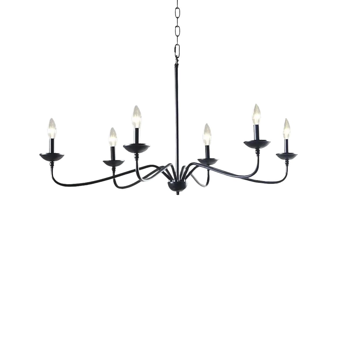 Hampton Hill Brighton Matte Black 6-Light Farmhouse Metal Chandelier