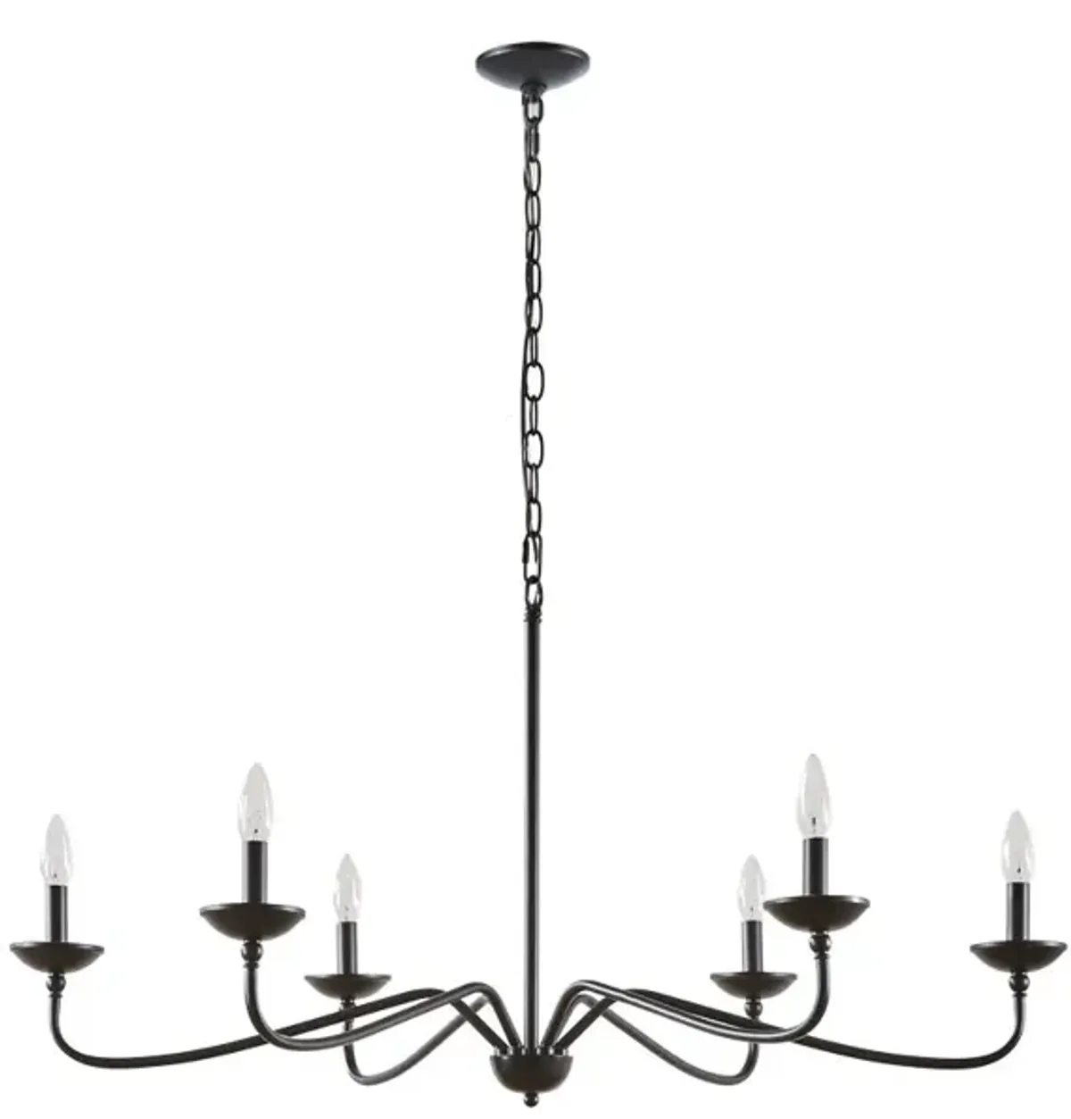 Hampton Hill Brighton Matte Black 6-Light Farmhouse Metal Chandelier