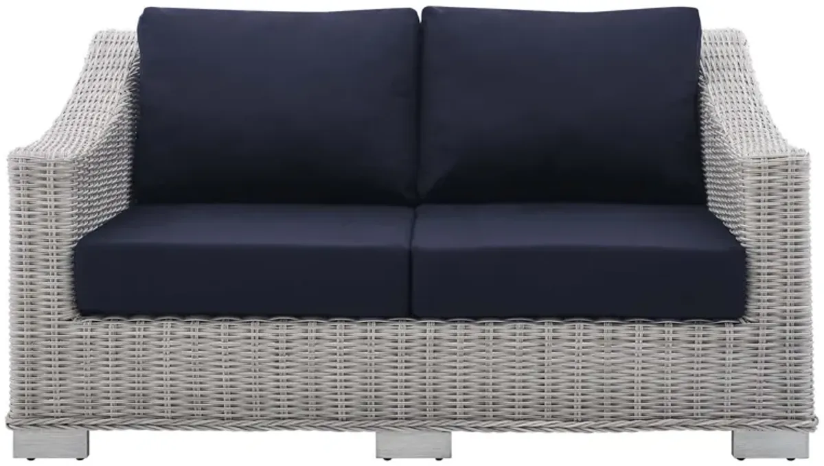 Conway Sunbrella® Outdoor Patio Wicker Rattan Loveseat