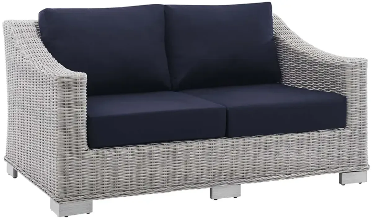 Conway Sunbrella® Outdoor Patio Wicker Rattan Loveseat