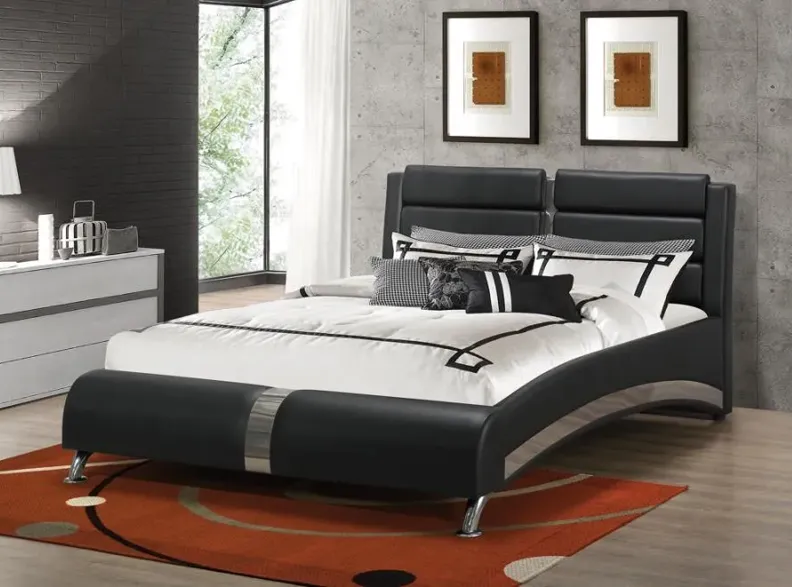 Jeremaine Eastern King Upholstered Bed Black