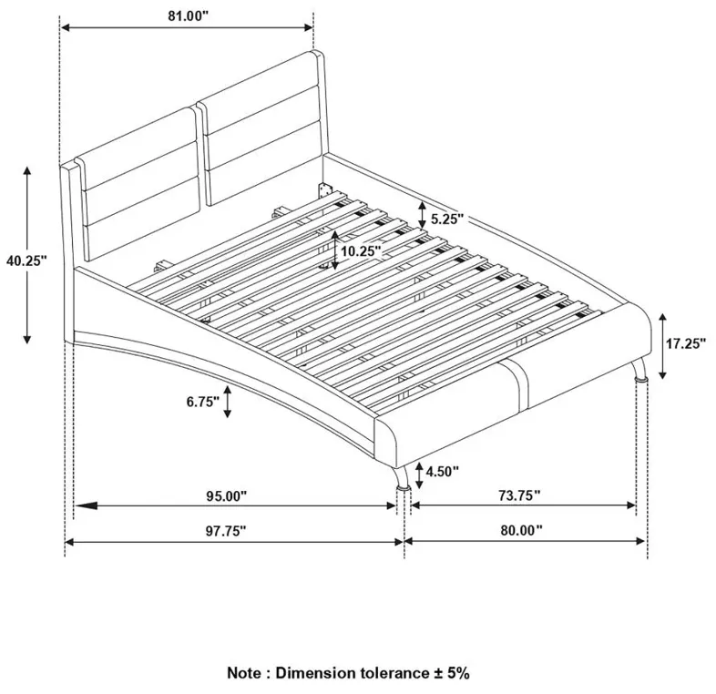 Jeremaine Eastern King Upholstered Bed Black