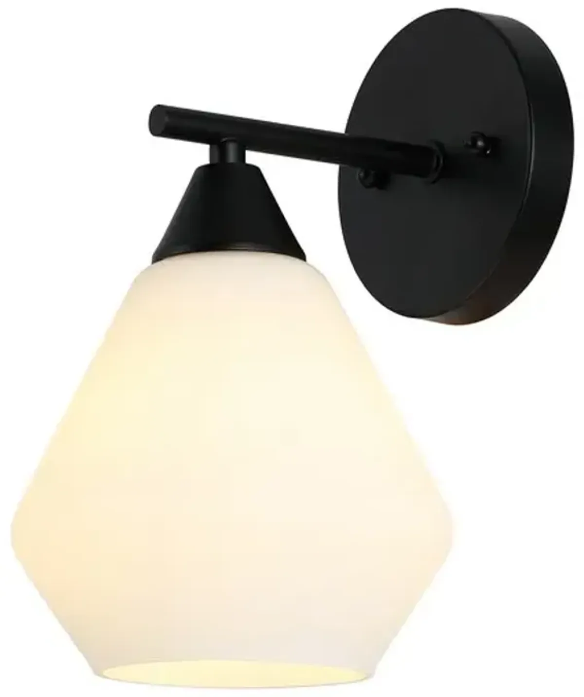 LYONA, 8.5 INCH, BLACK/WHITE, IRON/GLASS WALL SCONCE SET OF 2 