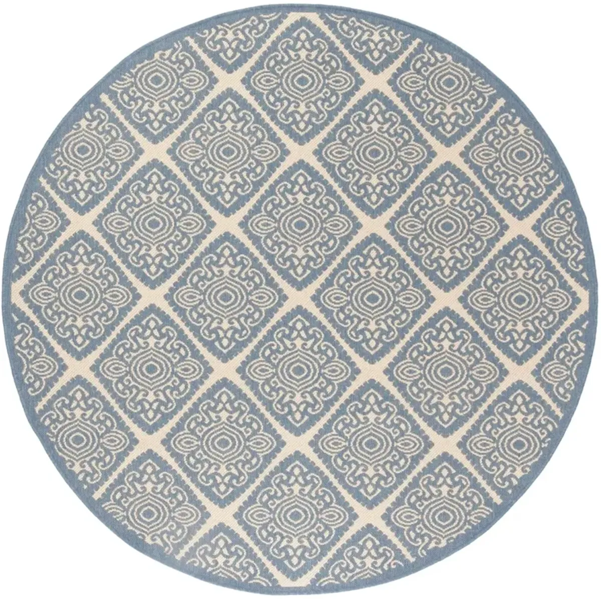 BEACH HOUSE 132 Blue 6'-7' X 6'-7' Round Round Rug