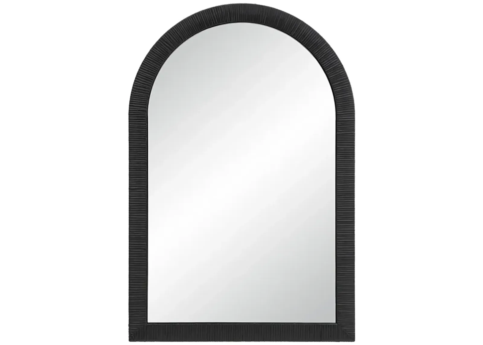 Prilly 36" Tall Arch Rectangular Mirror, Black