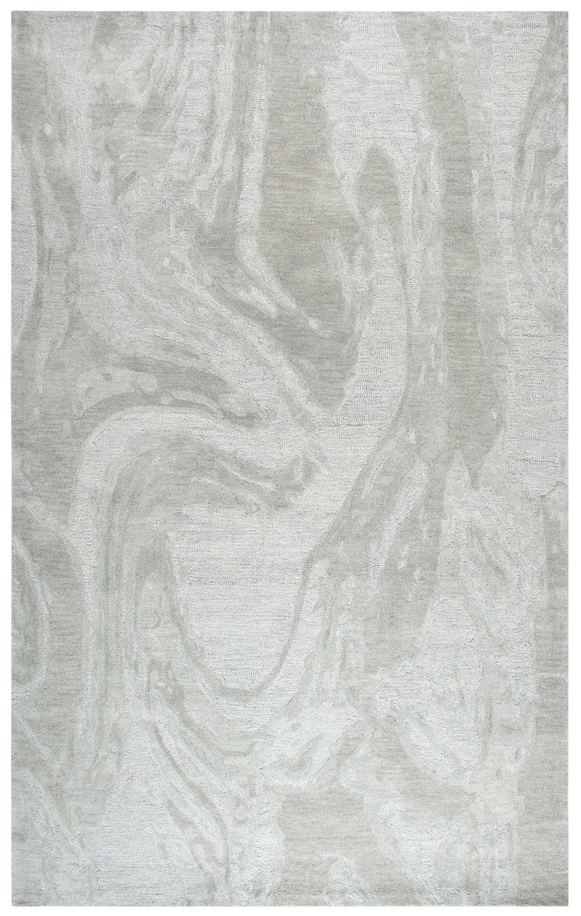 Fifth Avenue Gray Abstract Wool 5' x 8' Rectangle Rug