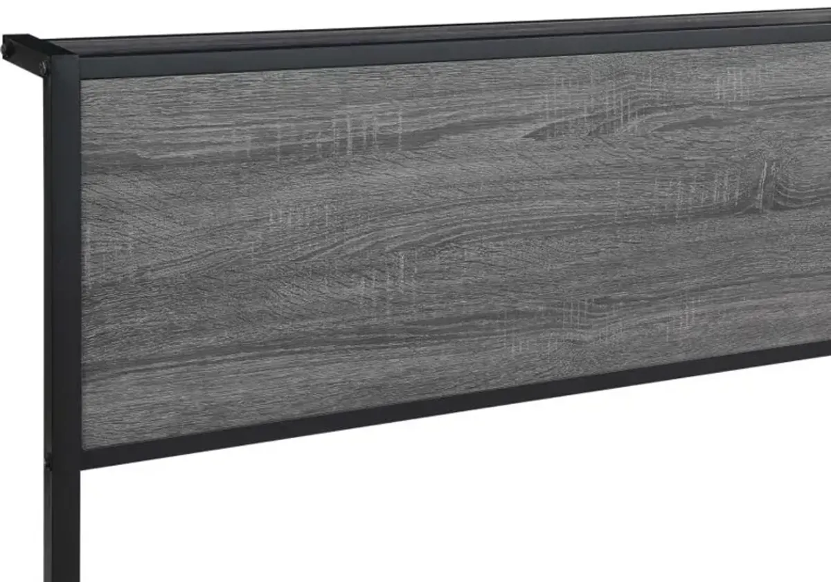 Ricky Queen Platform Bed Grey and Black