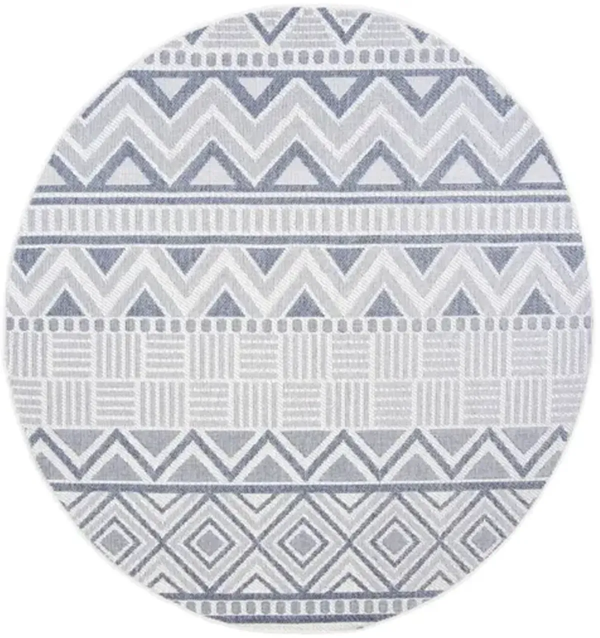 Safavieh BERMUDA 800 Collection BMU818A-7R Cream / Navy 6'-7" X 6'-7" Round