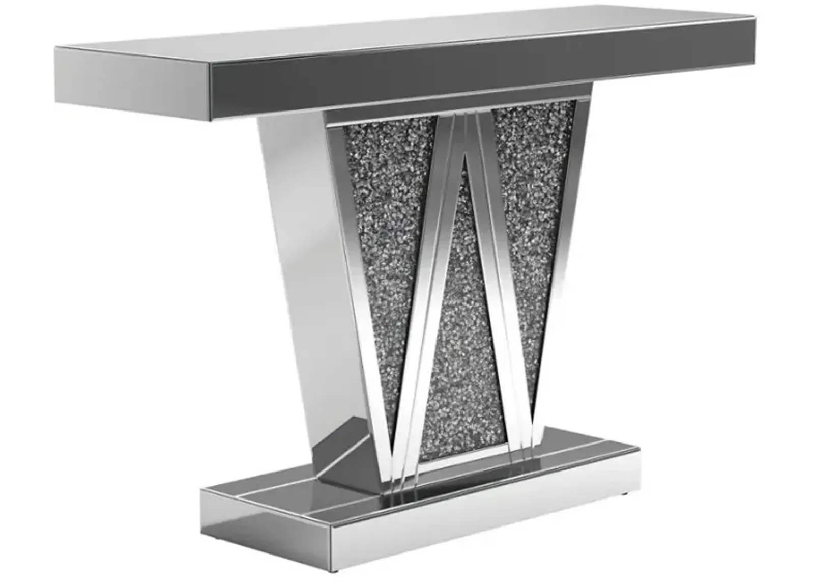 Crocus Rectangular Console Table Silver