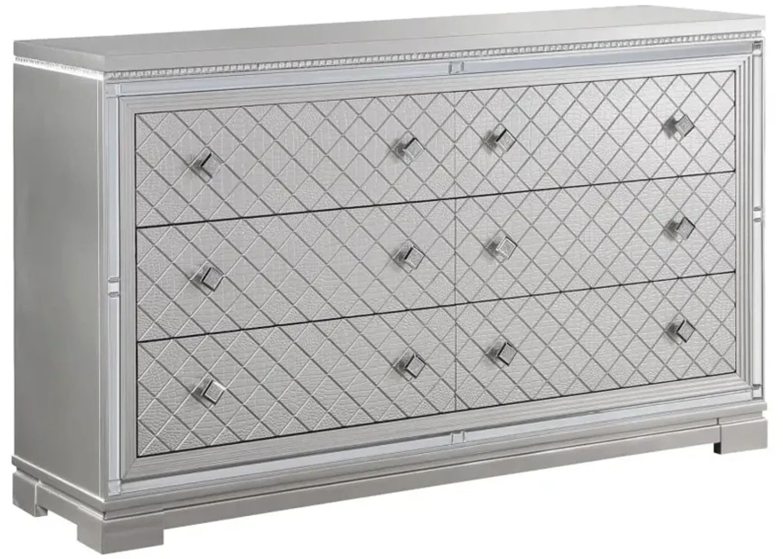 Eleanor Rectangular 6-drawer Dresser Metallic