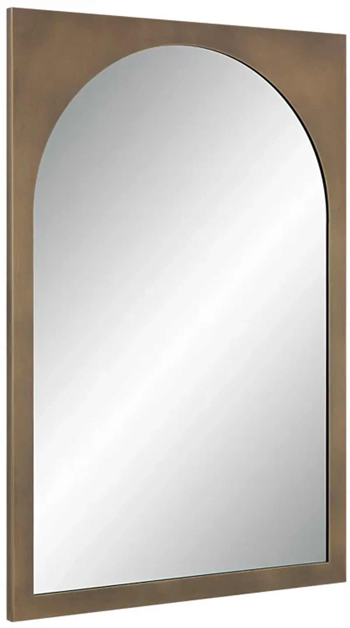 Ninove 36" Tall Rectangular Arch Mirror, Mottled Brass