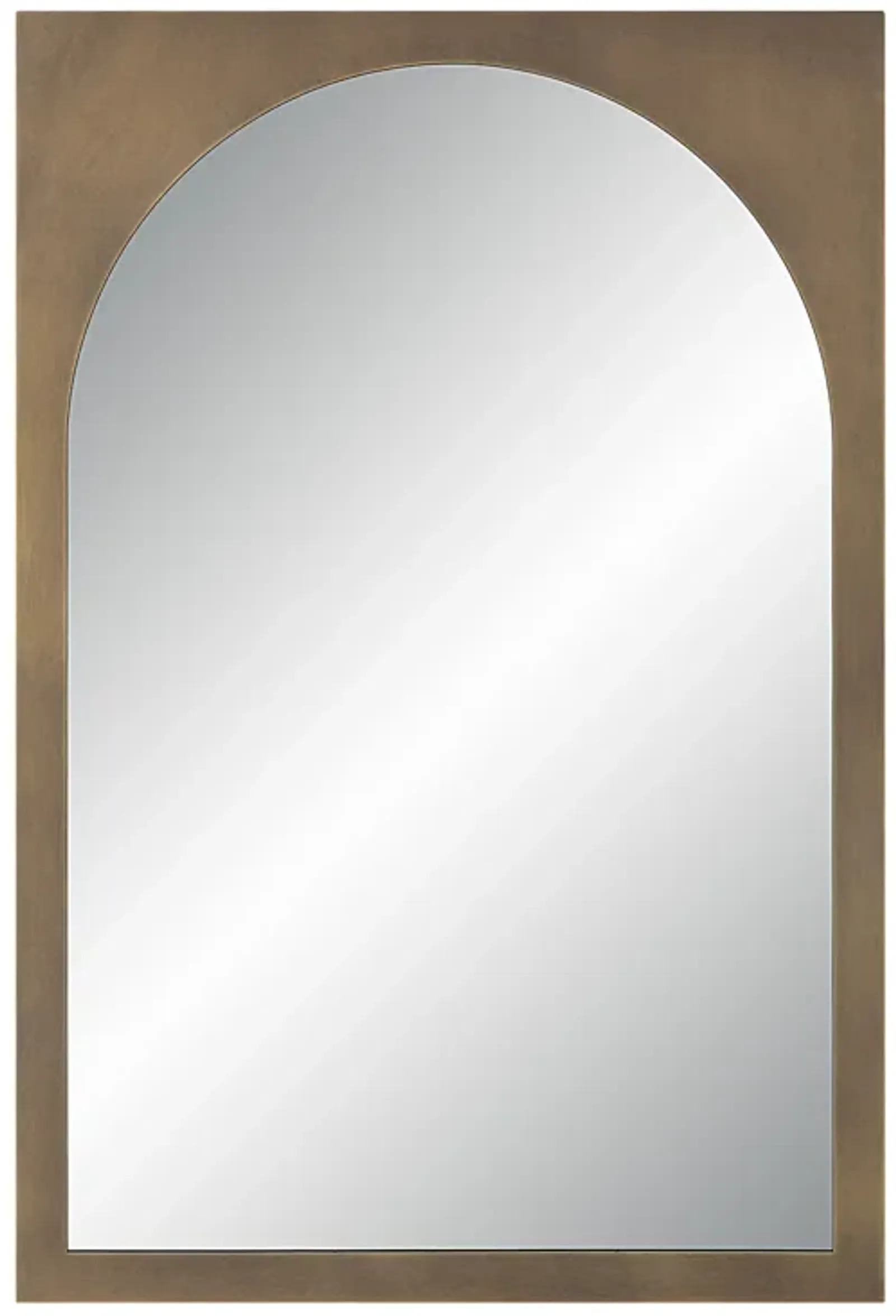 Ninove 36" Tall Rectangular Arch Mirror, Mottled Brass