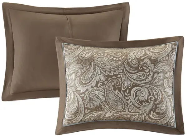 Madison Park Aubrey Blue/Brown 6 Piece Duvet Cover Set