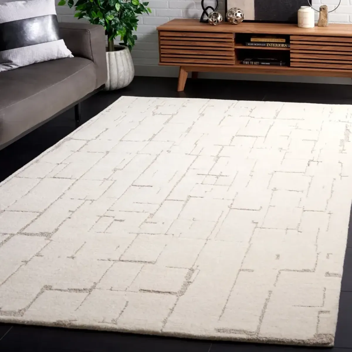 EBONY 405 IVORY  4' x 6' Small Rectangle Rug