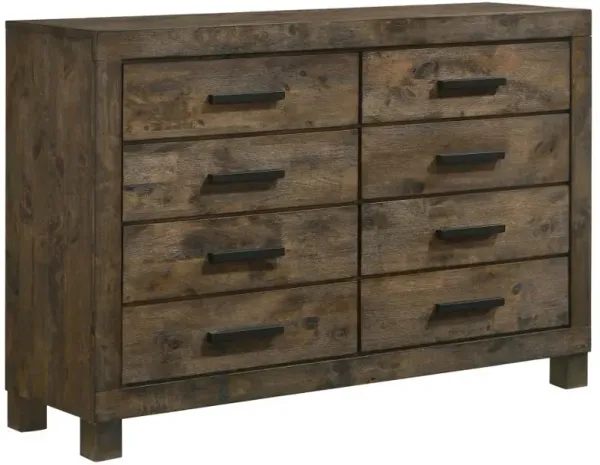 Aaron 8-Drawer Dresser Rustic Golden Brown