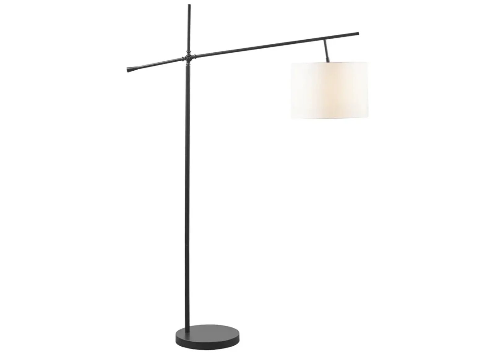 INK+IVY Keller Oil Rubbed Bronze/Cream Adjustable Arched Floor Lamp with Drum Shade