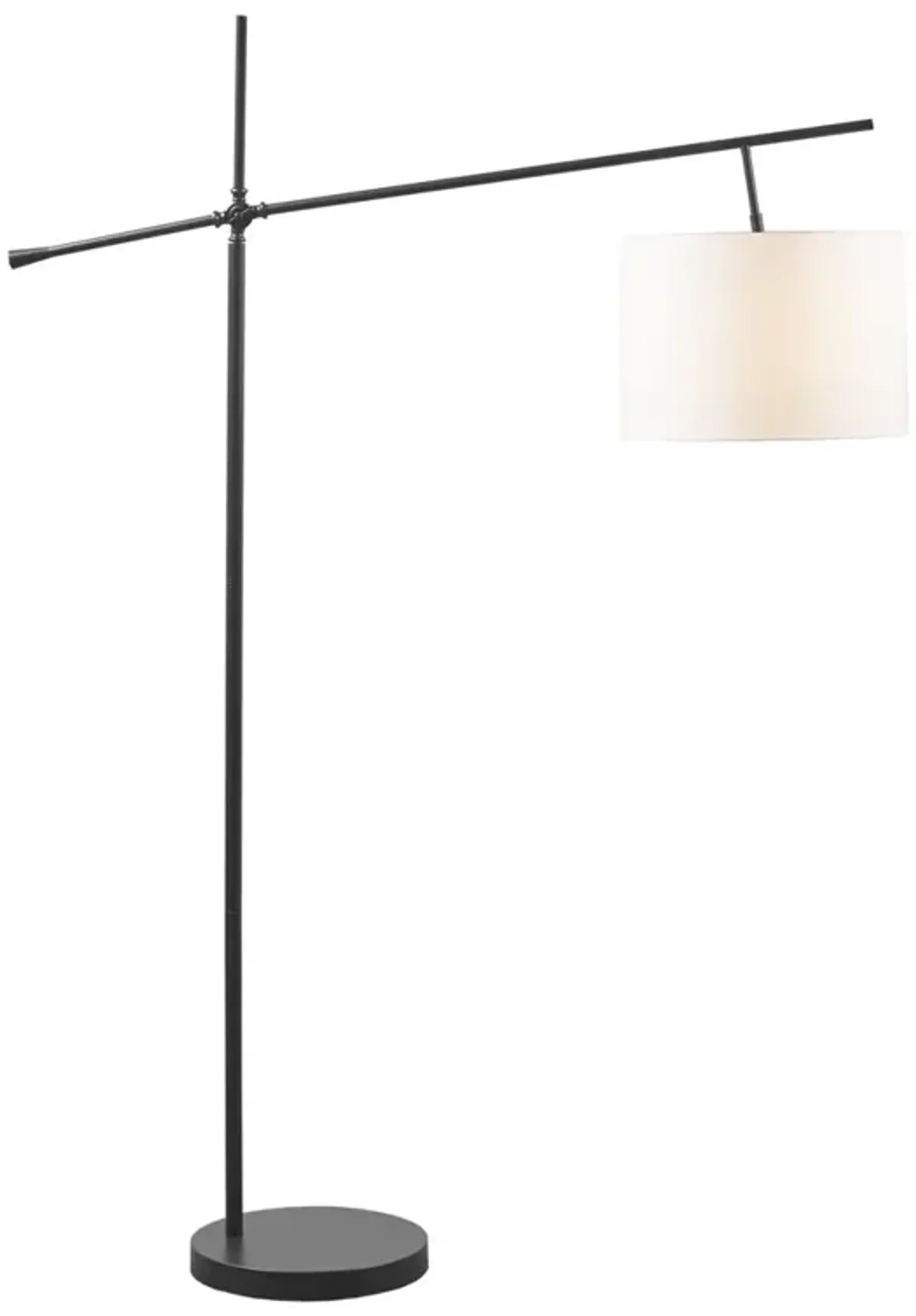 INK+IVY Keller Oil Rubbed Bronze/Cream Adjustable Arched Floor Lamp with Drum Shade