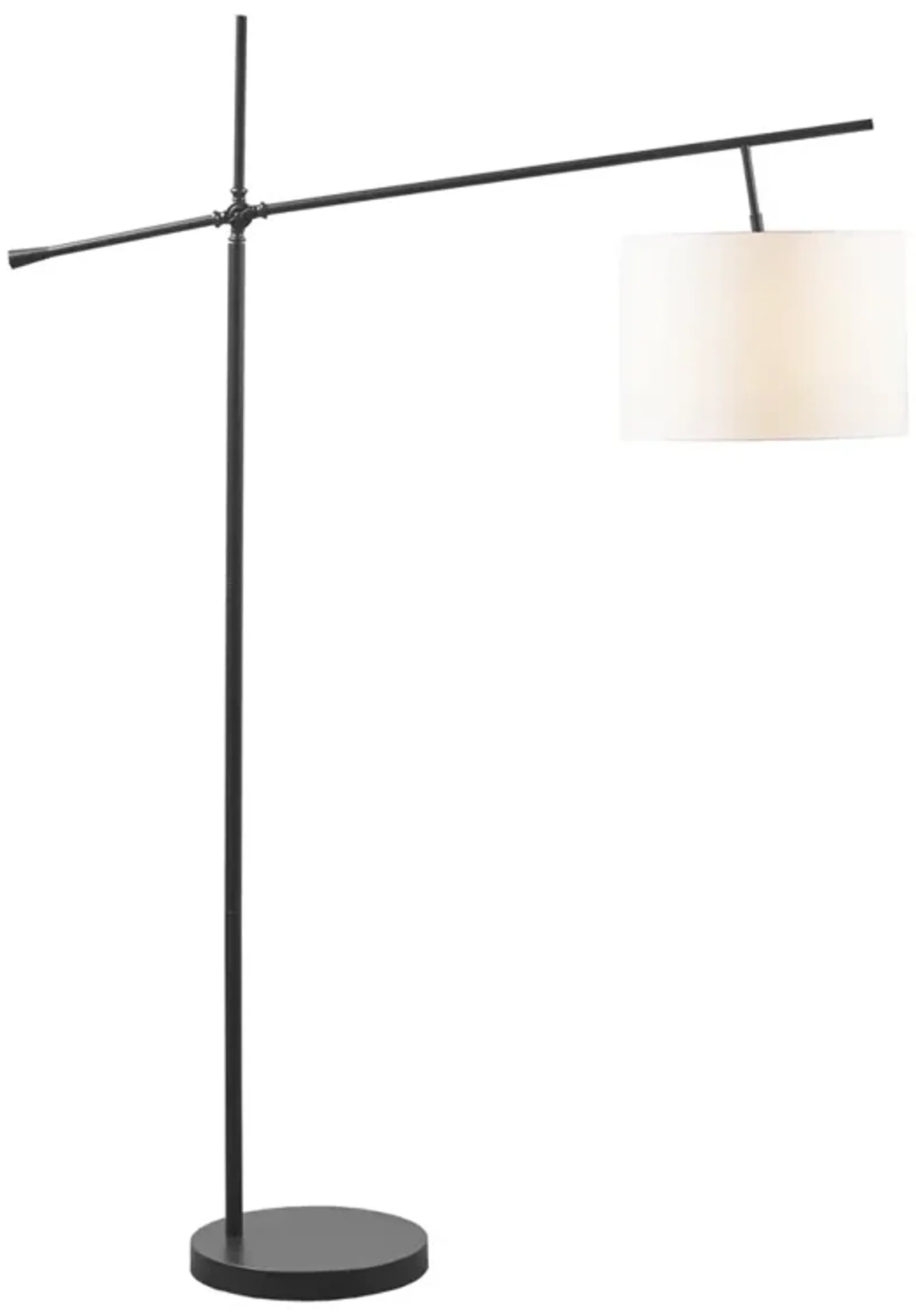 INK+IVY Keller Oil Rubbed Bronze/Cream Adjustable Arched Floor Lamp with Drum Shade