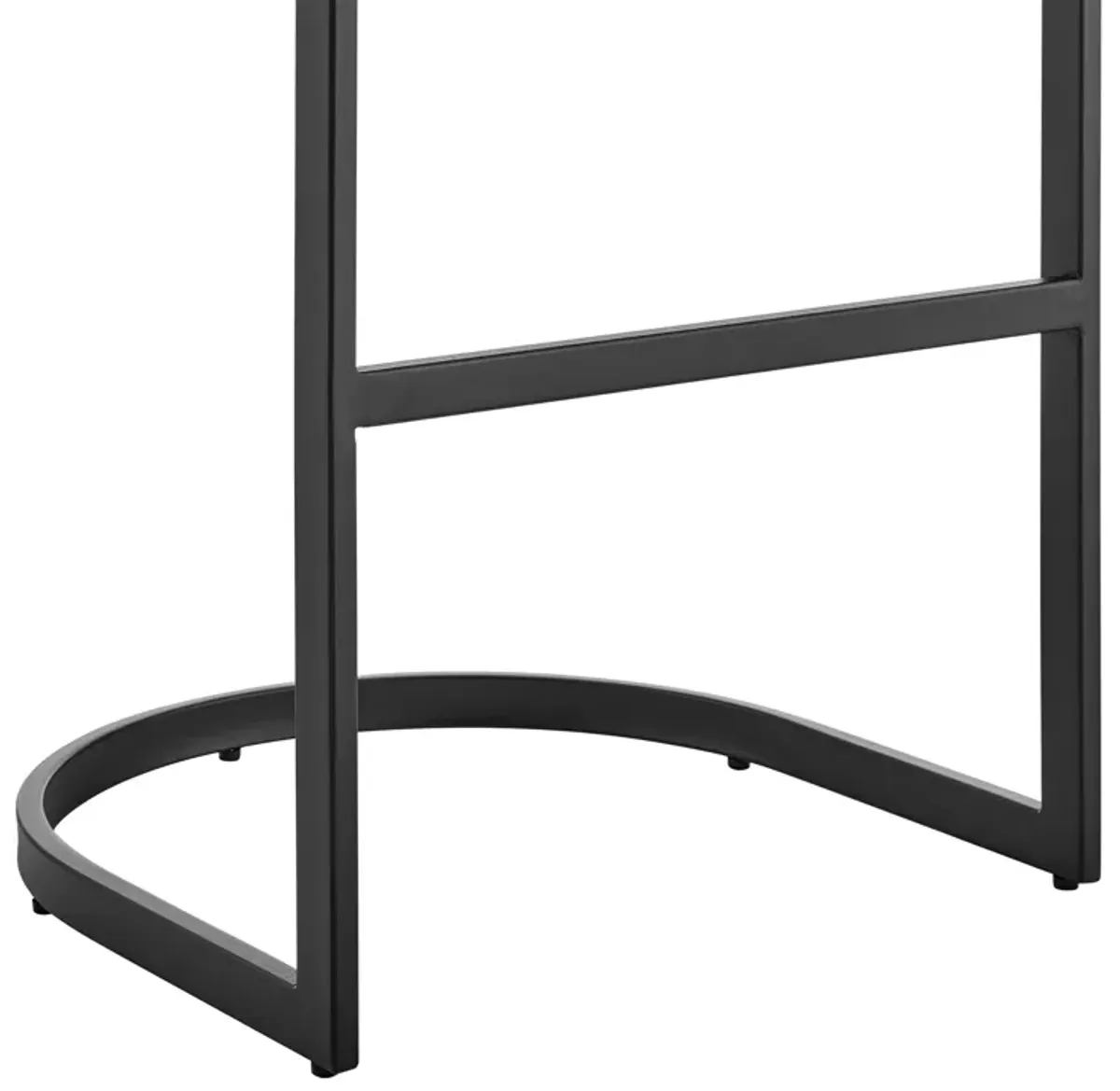 Atherik Counter Stool in Black Metal with Gray Faux Leather