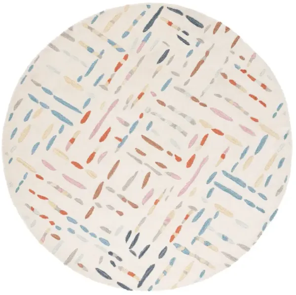 METRO 252 IVORY  8' x 8' Round Round Rug