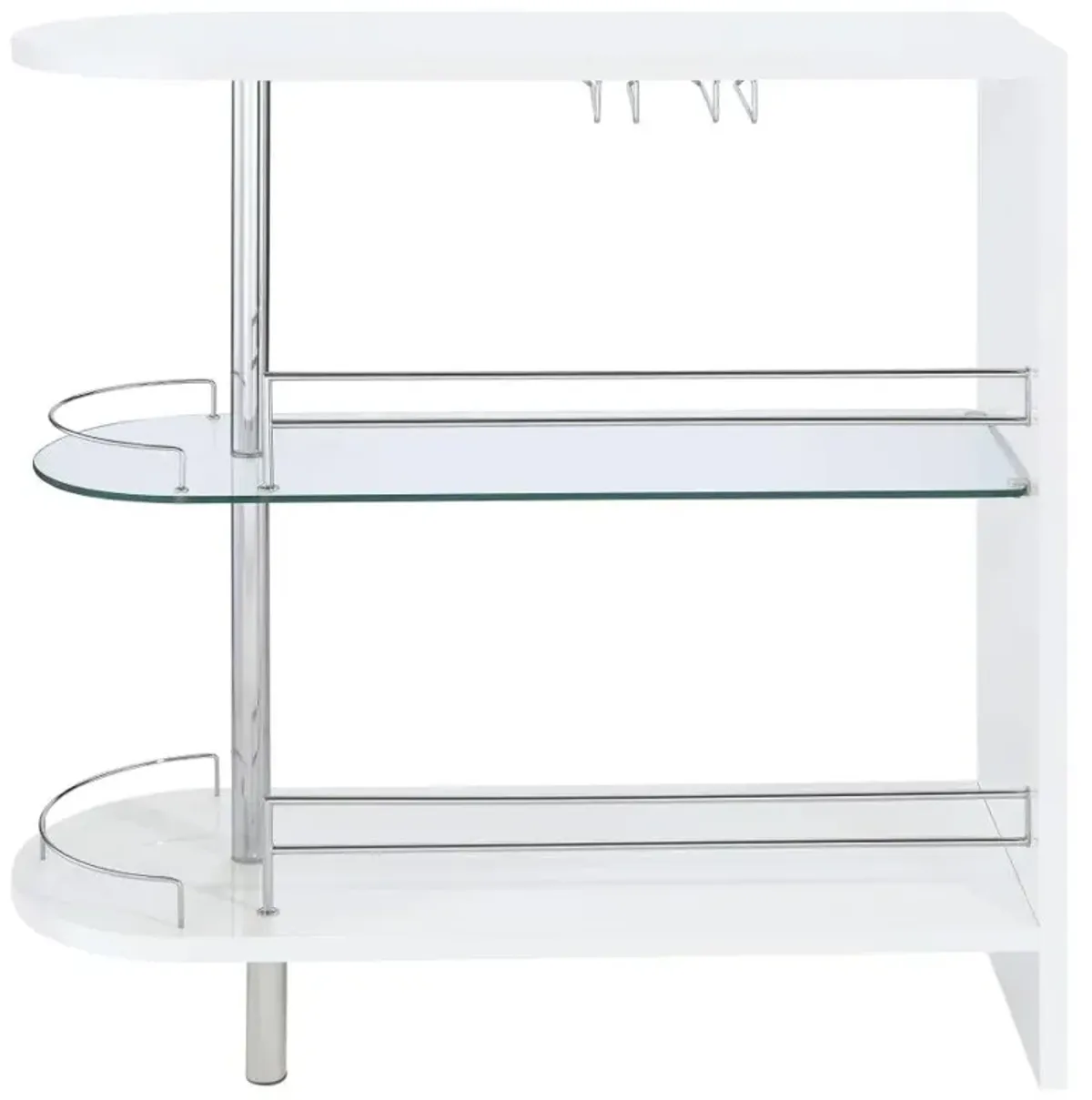 Adolfo 3-tier Bar Table Glossy White and Clear