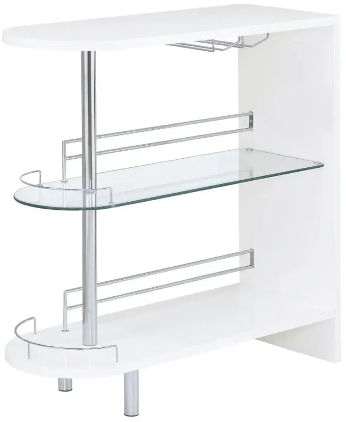 Adolfo 3-tier Bar Table Glossy White and Clear