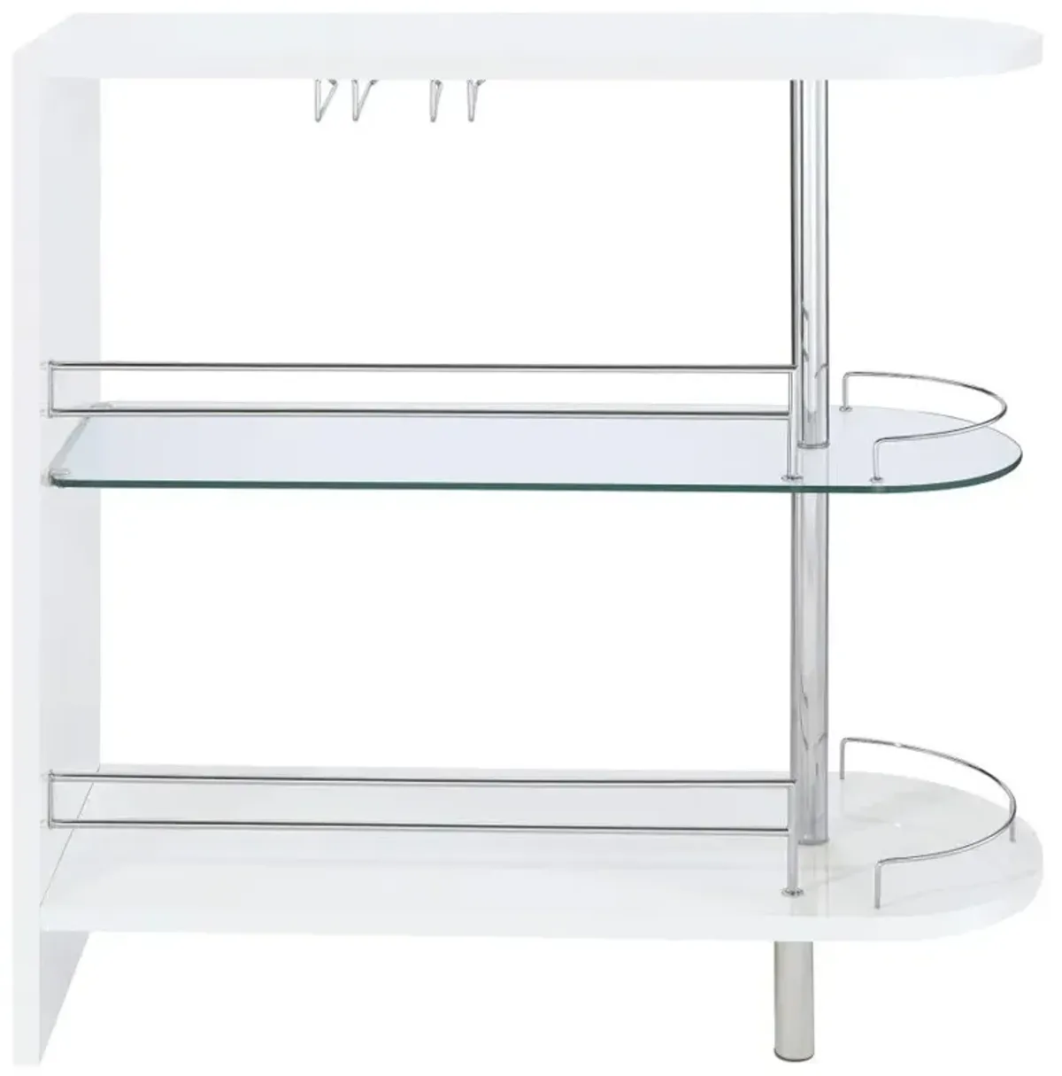 Adolfo 3-tier Bar Table Glossy White and Clear