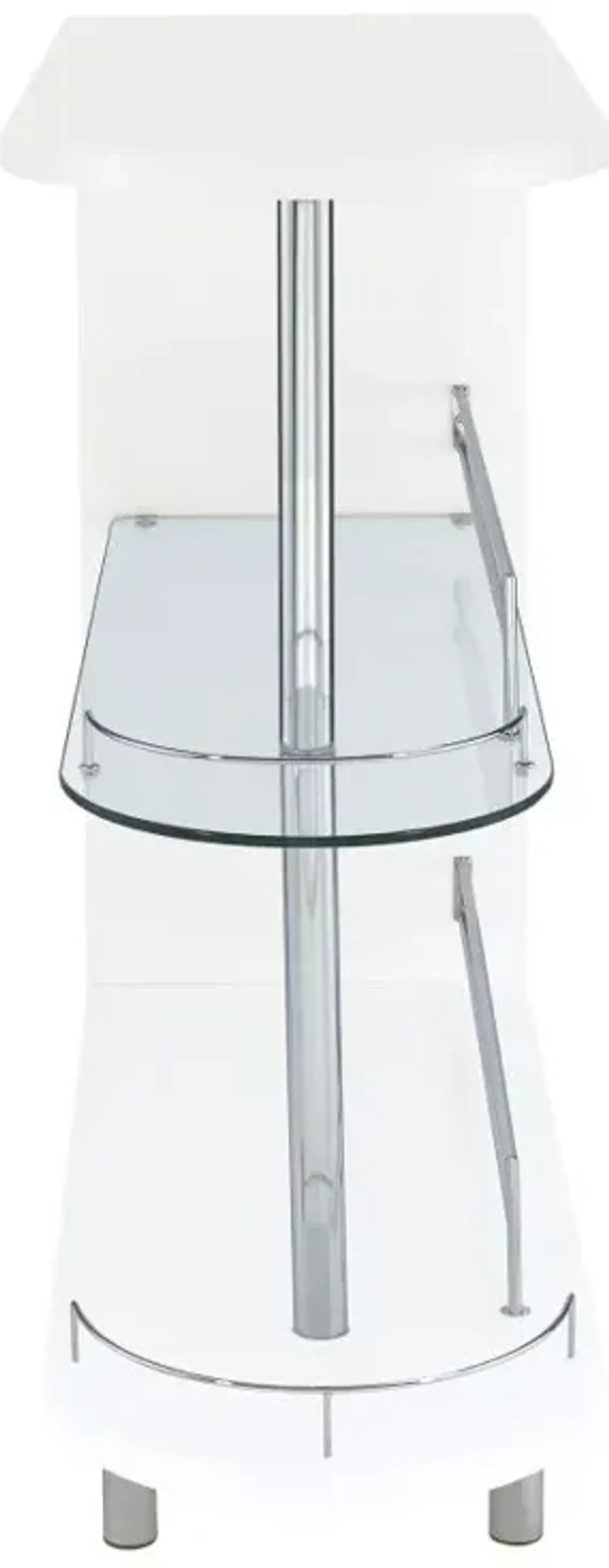 Adolfo 3-tier Bar Table Glossy White and Clear