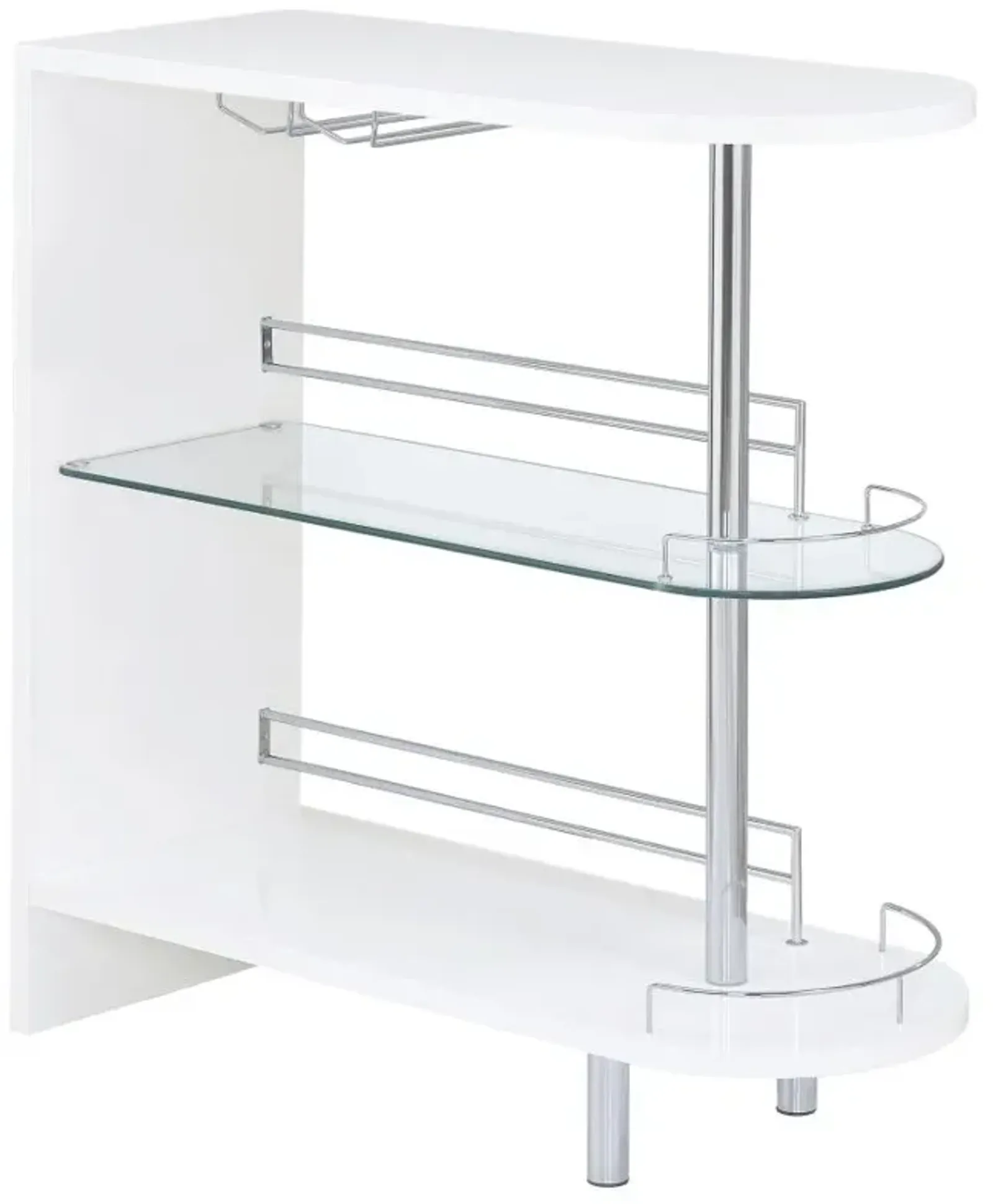 Adolfo 3-tier Bar Table Glossy White and Clear