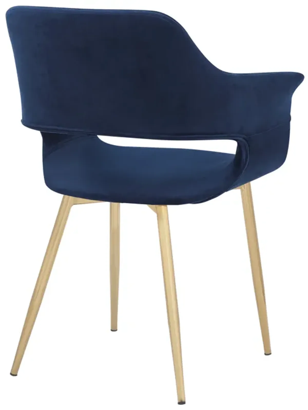 Gigi Blue Velvet Dining Room Chair with Gold Metal Legs - Set of 2