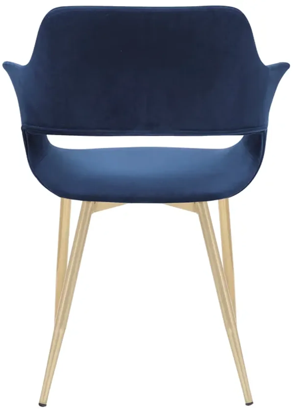 Gigi Blue Velvet Dining Room Chair with Gold Metal Legs - Set of 2