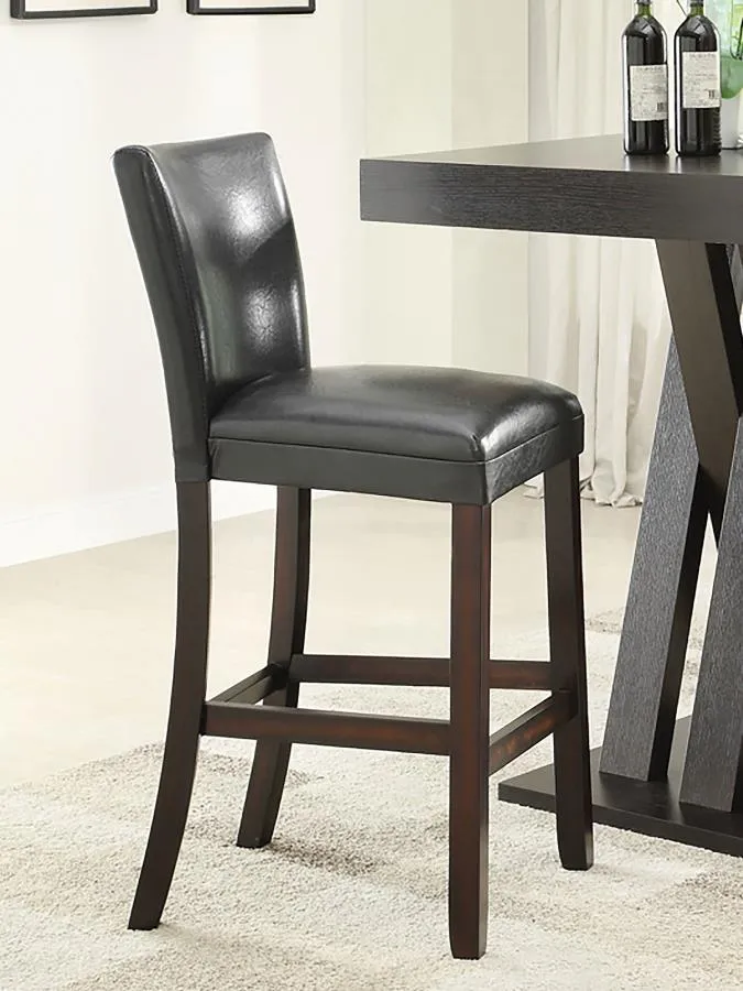 Alberton Upholstered Bar Stools Black and Cappuccino (Set of 2)