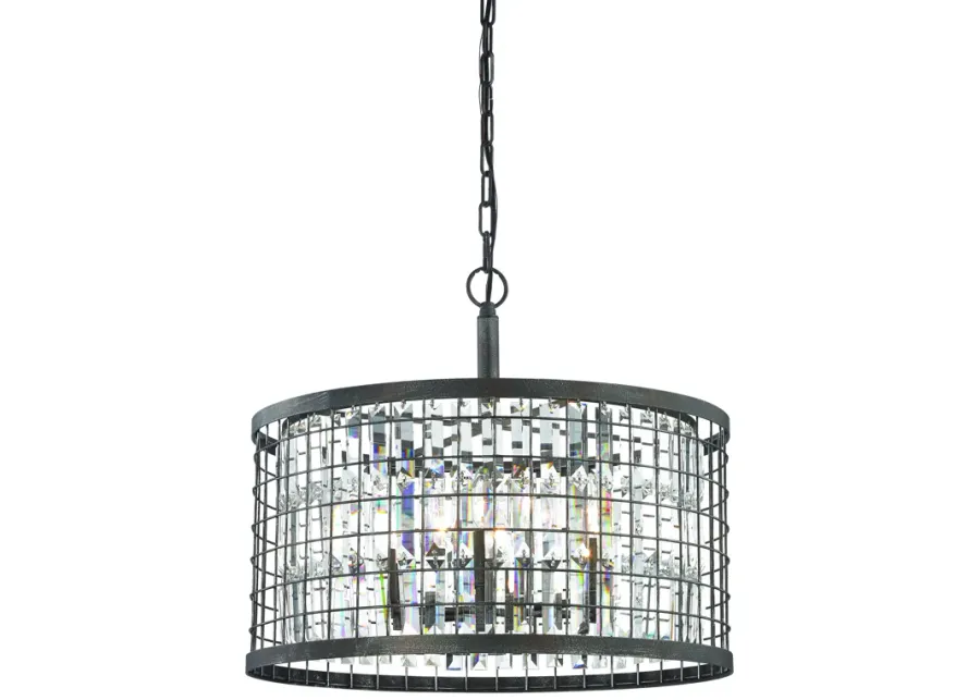 Nadina 22" Wide 6-Light Chandelier - Silverdust Iron