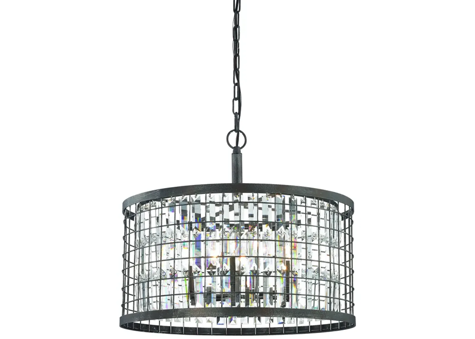 Nadina 22" Wide 6-Light Chandelier - Silverdust Iron