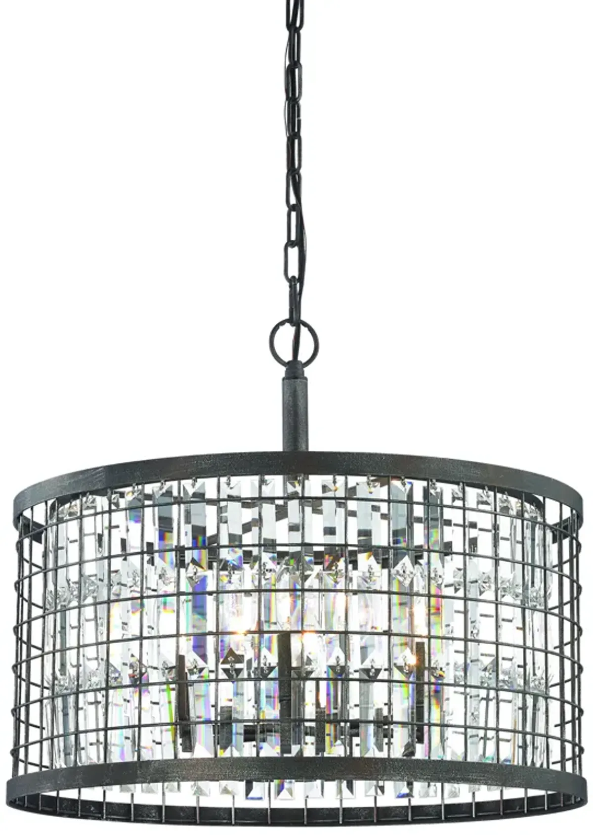 Nadina 22" Wide 6-Light Chandelier - Silverdust Iron