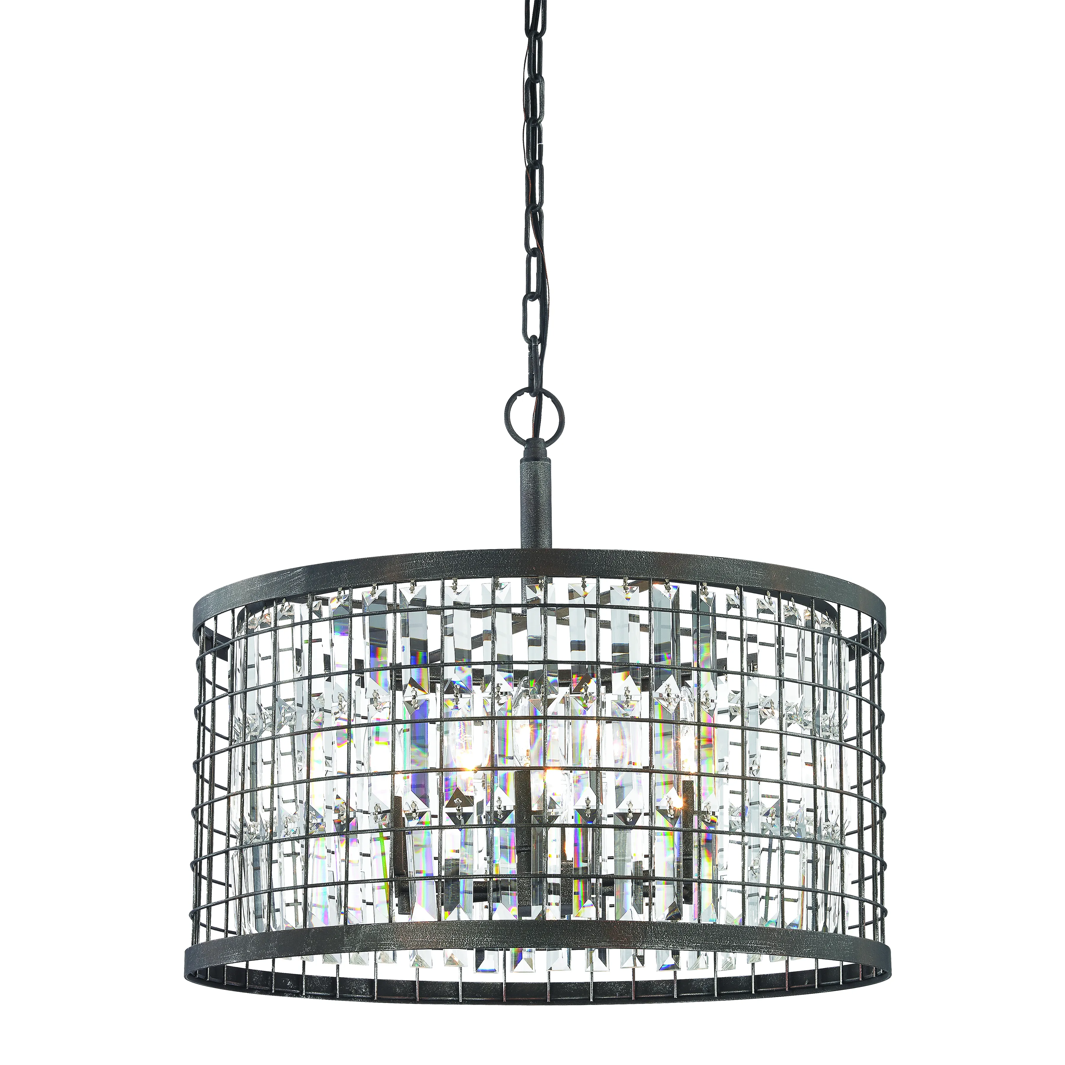 Nadina 22" Wide 6-Light Chandelier - Silverdust Iron