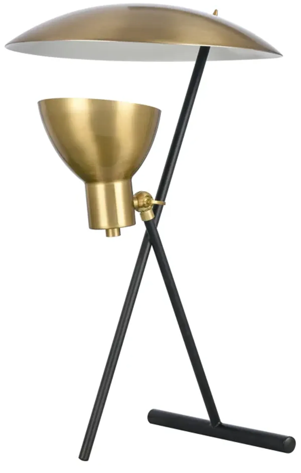 Wyman Square 19'' High 1-Light Desk Lamp - Satin Gold - Includes LED Bulb