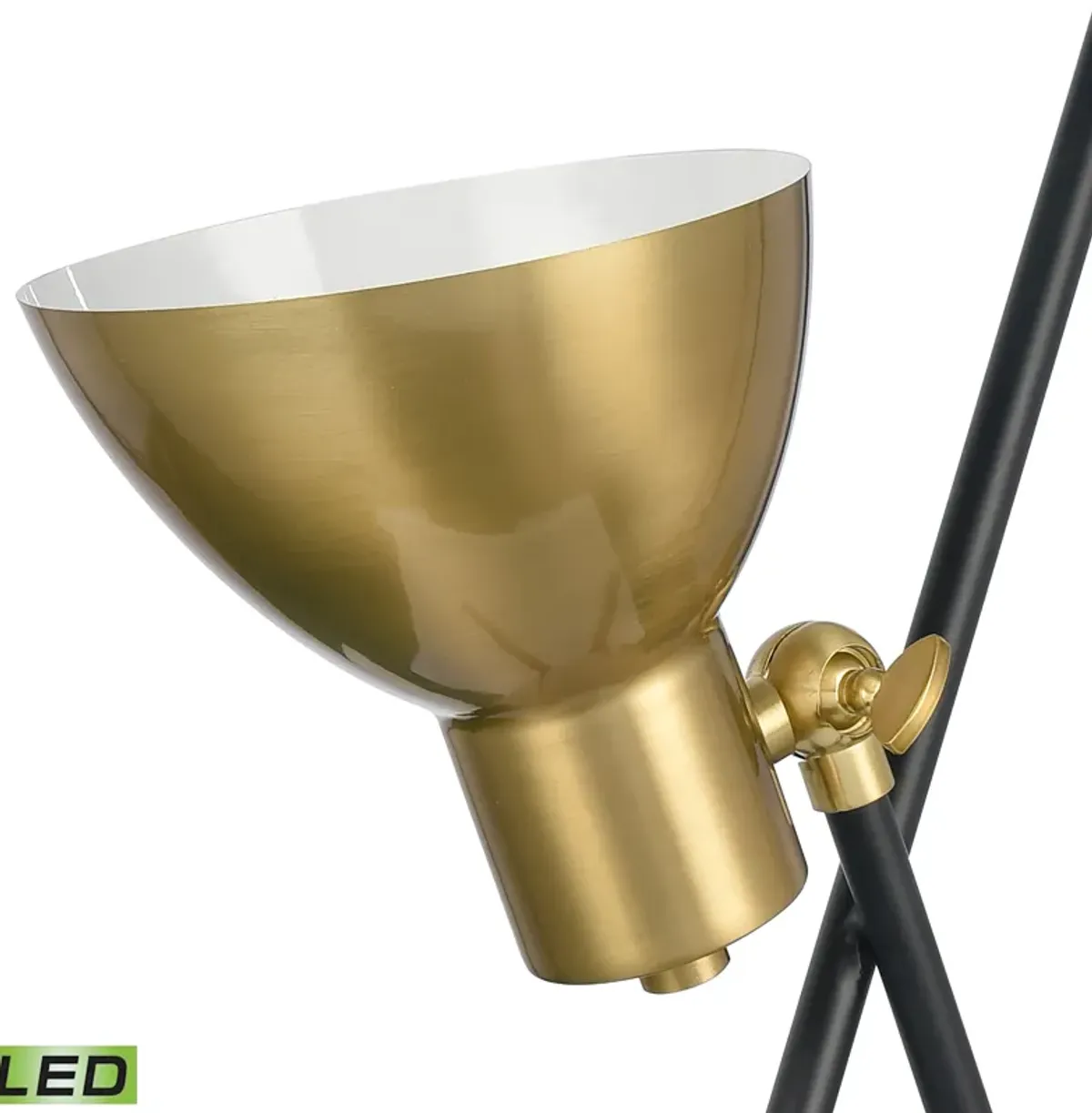 Wyman Square 19'' High 1-Light Desk Lamp - Satin Gold - Includes LED Bulb