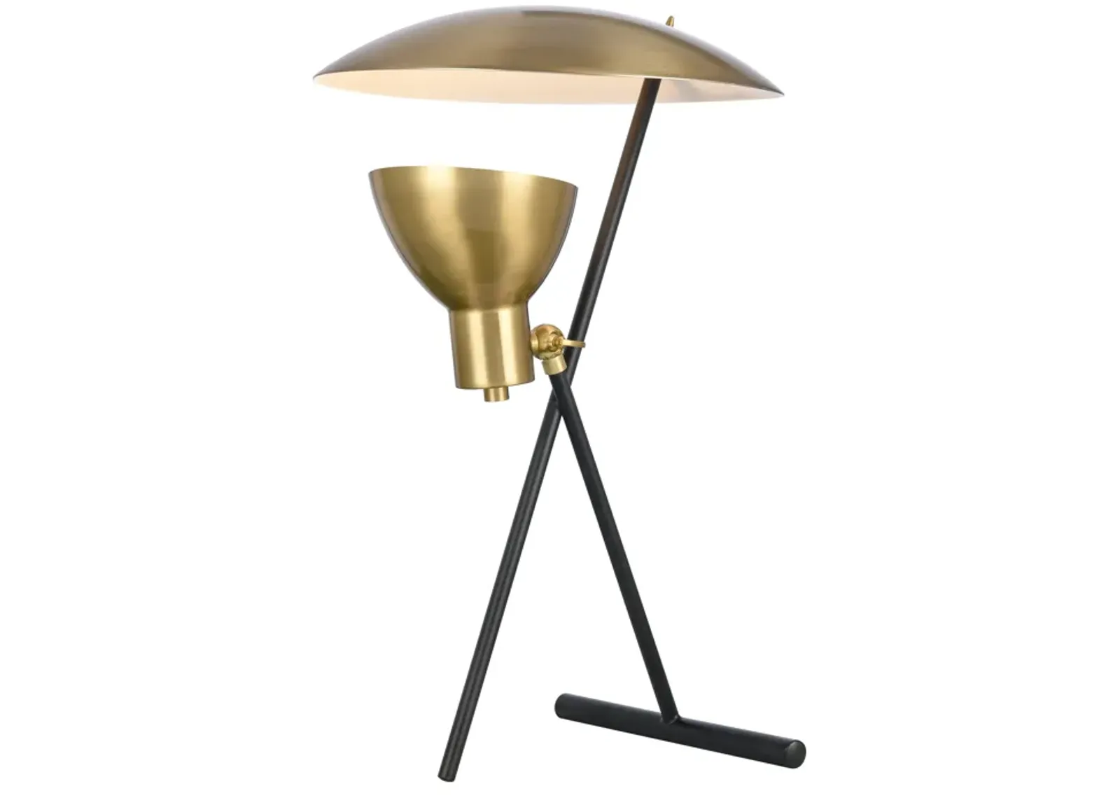 Wyman Square 19'' High 1-Light Desk Lamp - Satin Gold - Includes LED Bulb