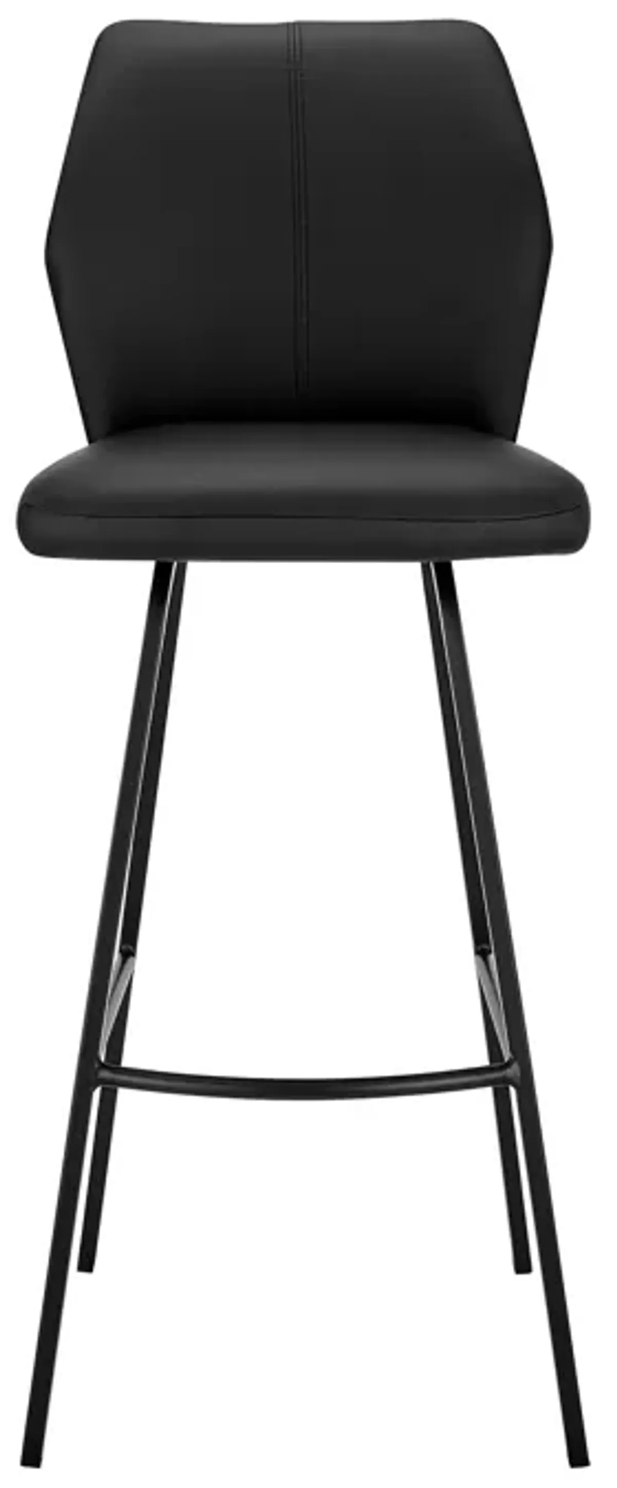 Tandy Black Faux Leather and Black Metal 30" Bar Stool