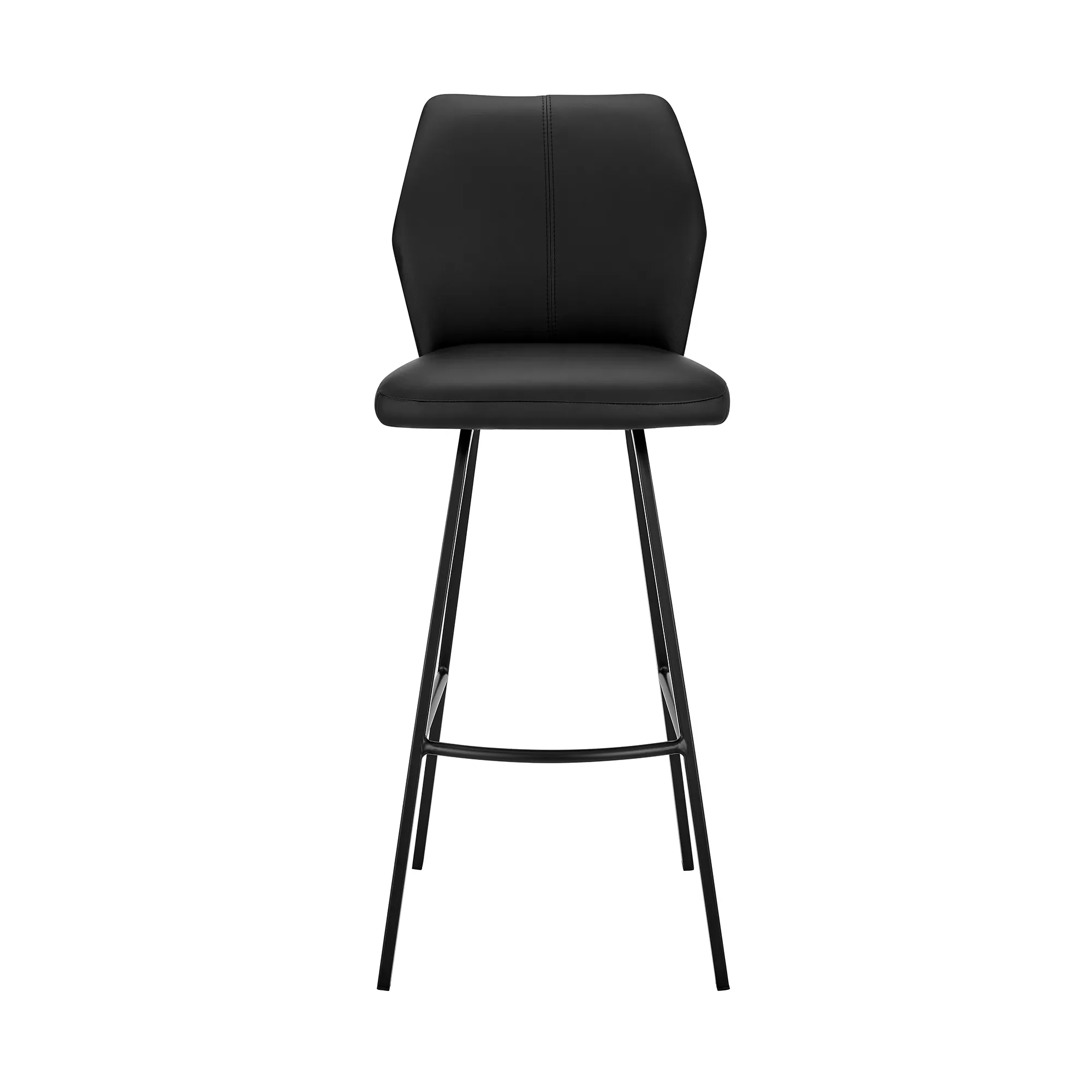 Tandy Black Faux Leather and Black Metal 30" Bar Stool