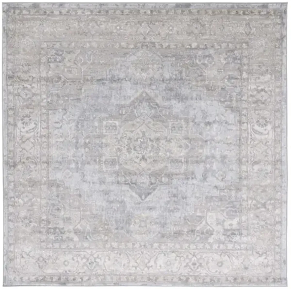 Brentwood 851 Grey / Beige 6'-7" X 6'-7" Square Square Powerloomed Rug