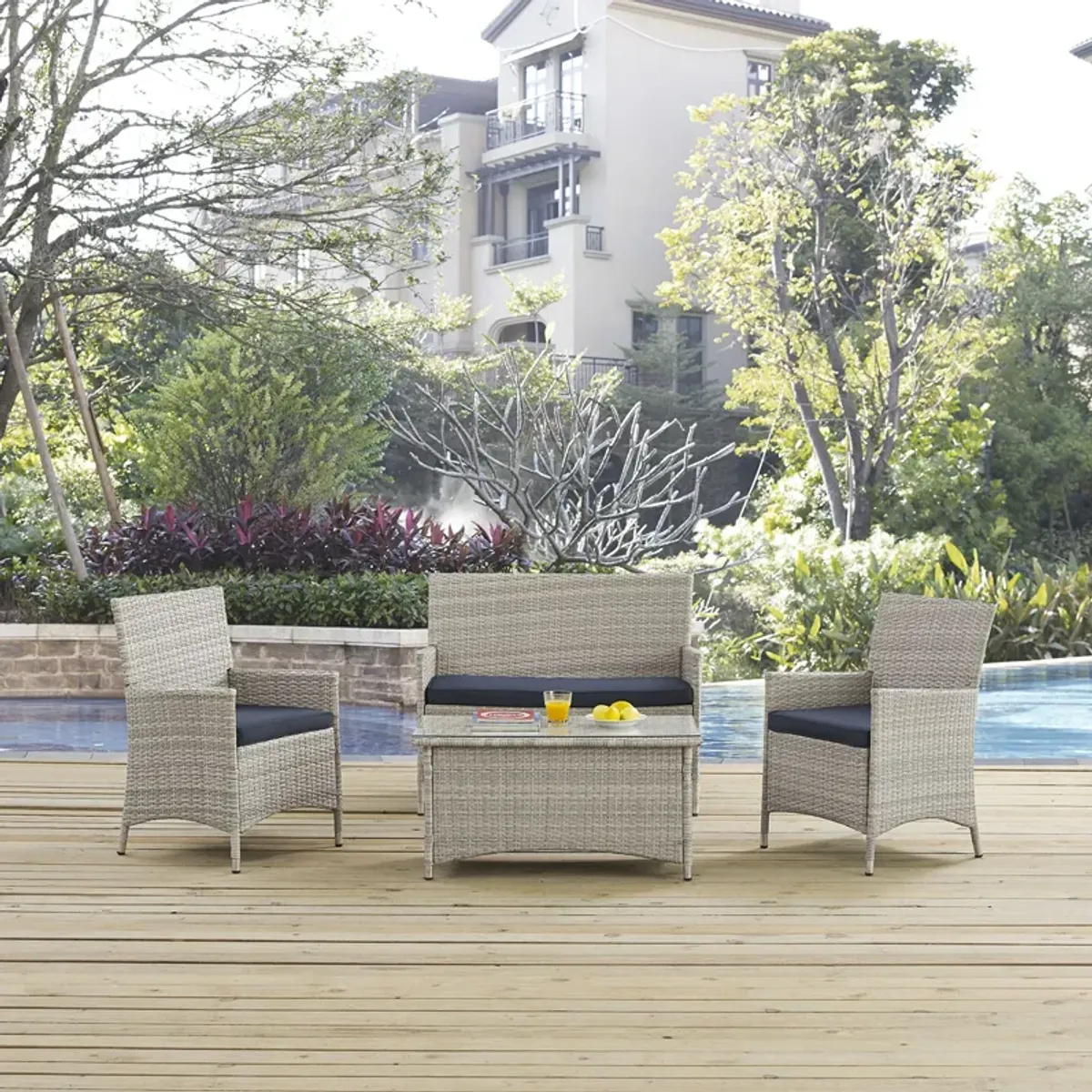 Bridge 4-Piece Outdoor  Conversation Set