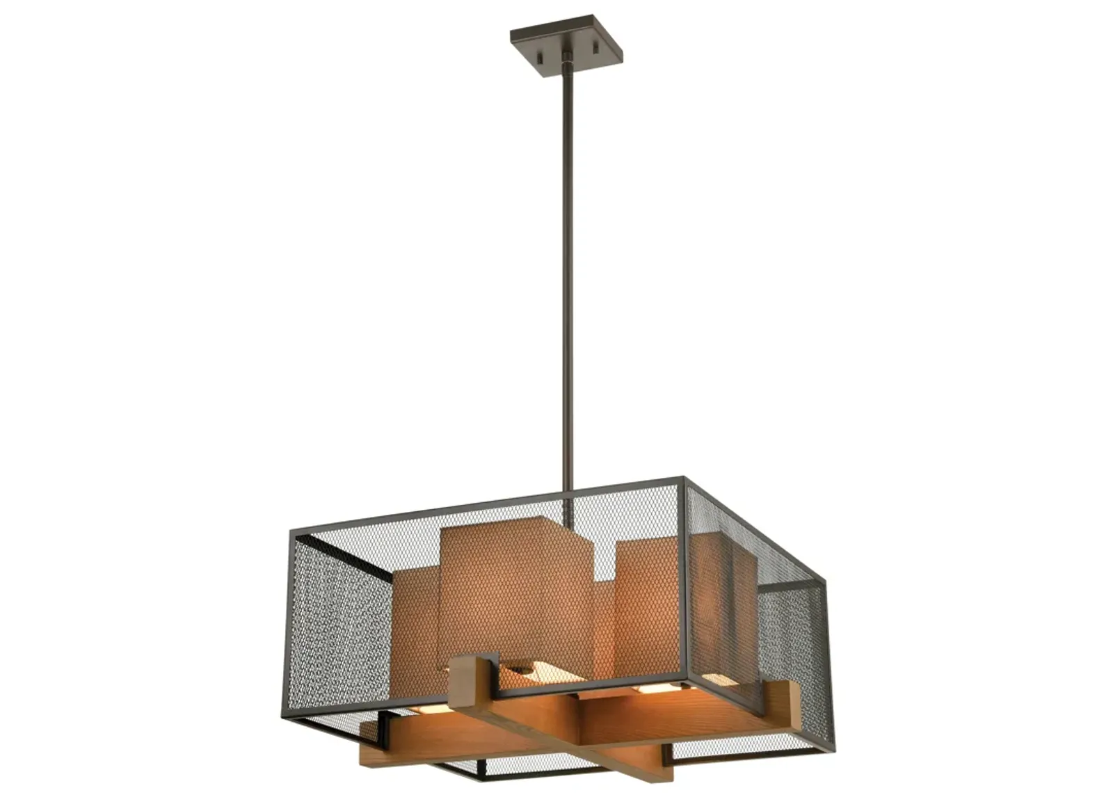 Crossbeam 25" Wide 4-Light Chandelier - Oil Rubbed Bronze