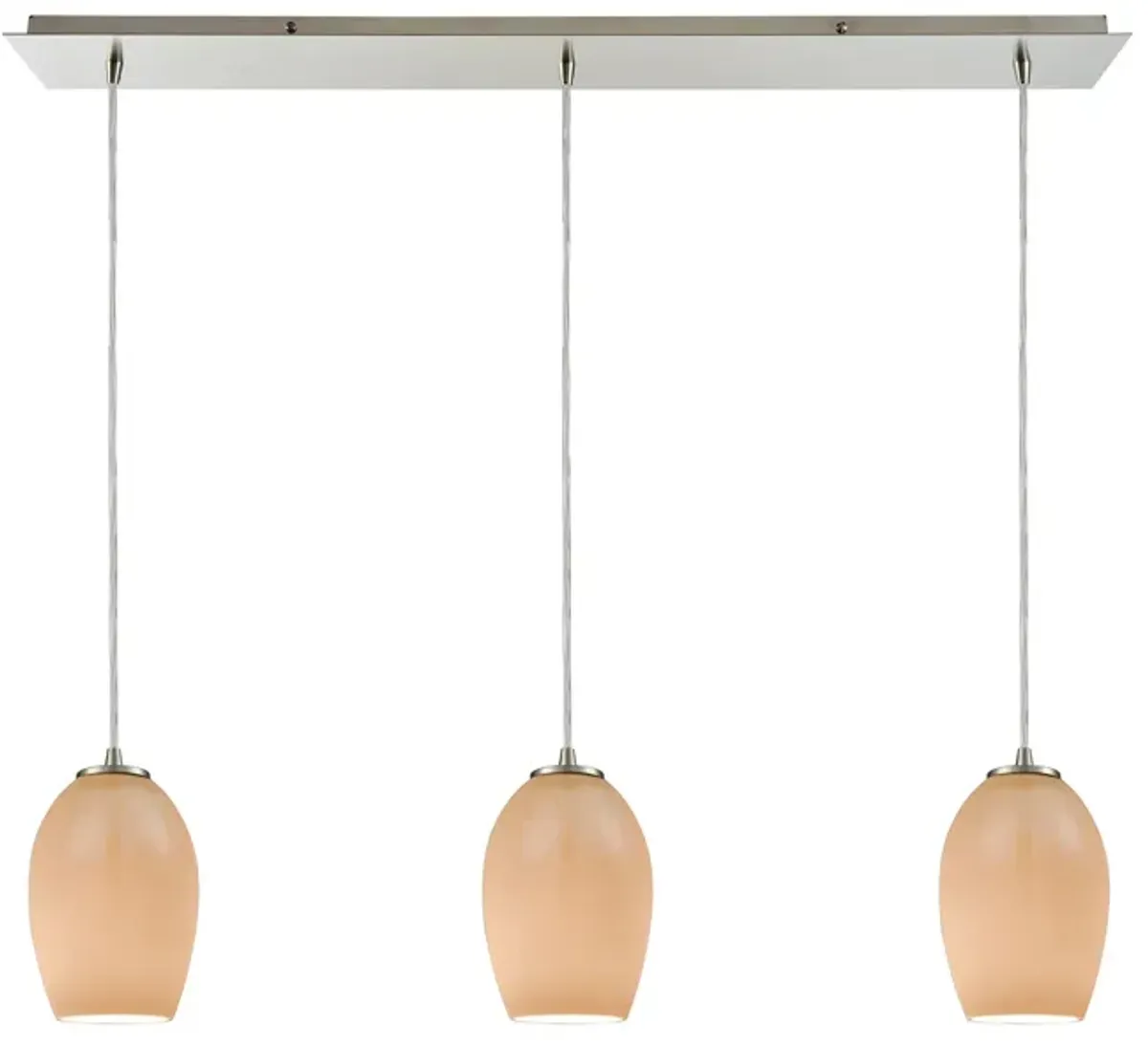 Villiska 36" Wide 3-Light Mini Pendant - Satin Nickel